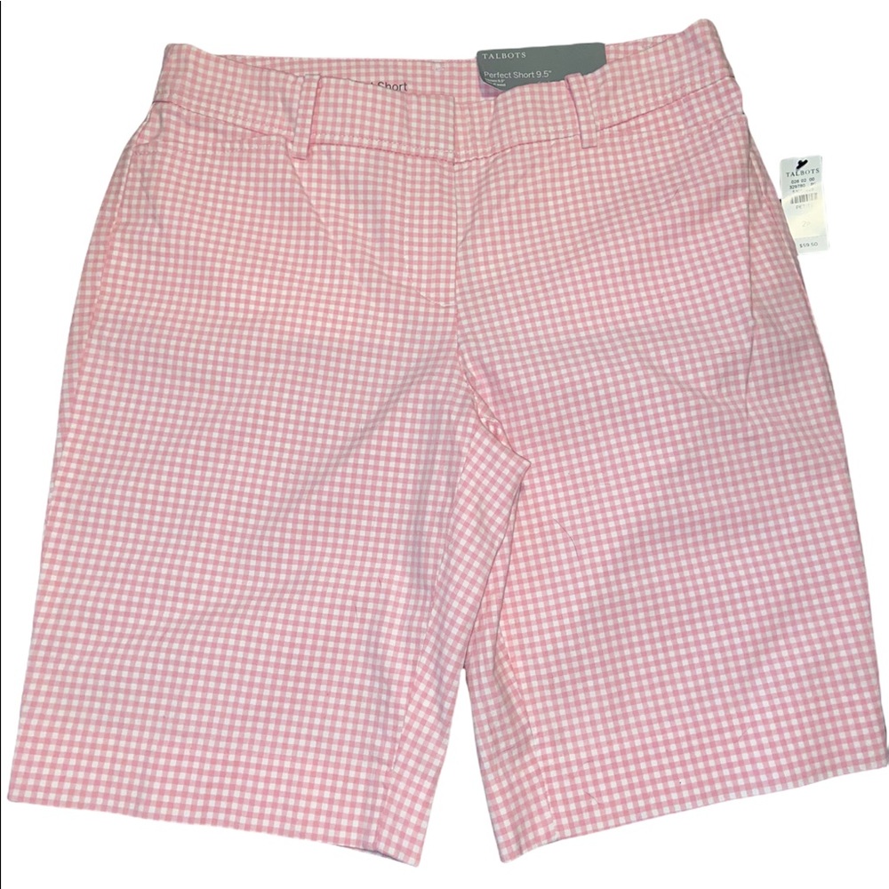 NWT- Talbots Pink Checkered Shorts